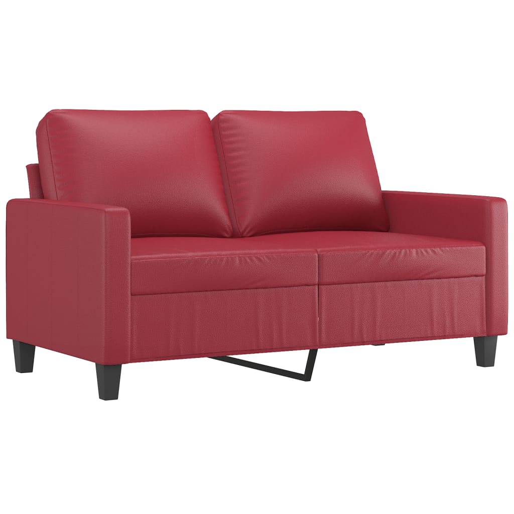 Ensemble de canapés 3 pcs et coussins Rouge bordeaux Similicuir - XIOS