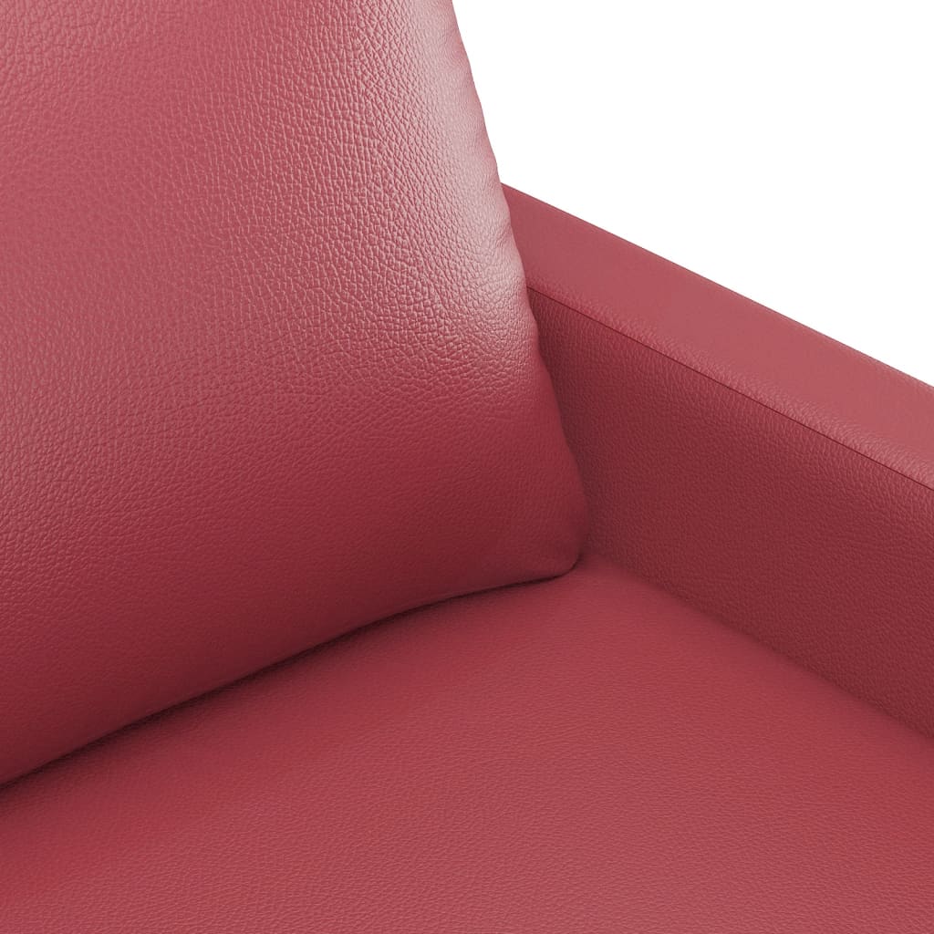 Ensemble de canapés 3 pcs et coussins Rouge bordeaux Similicuir - XIOS
