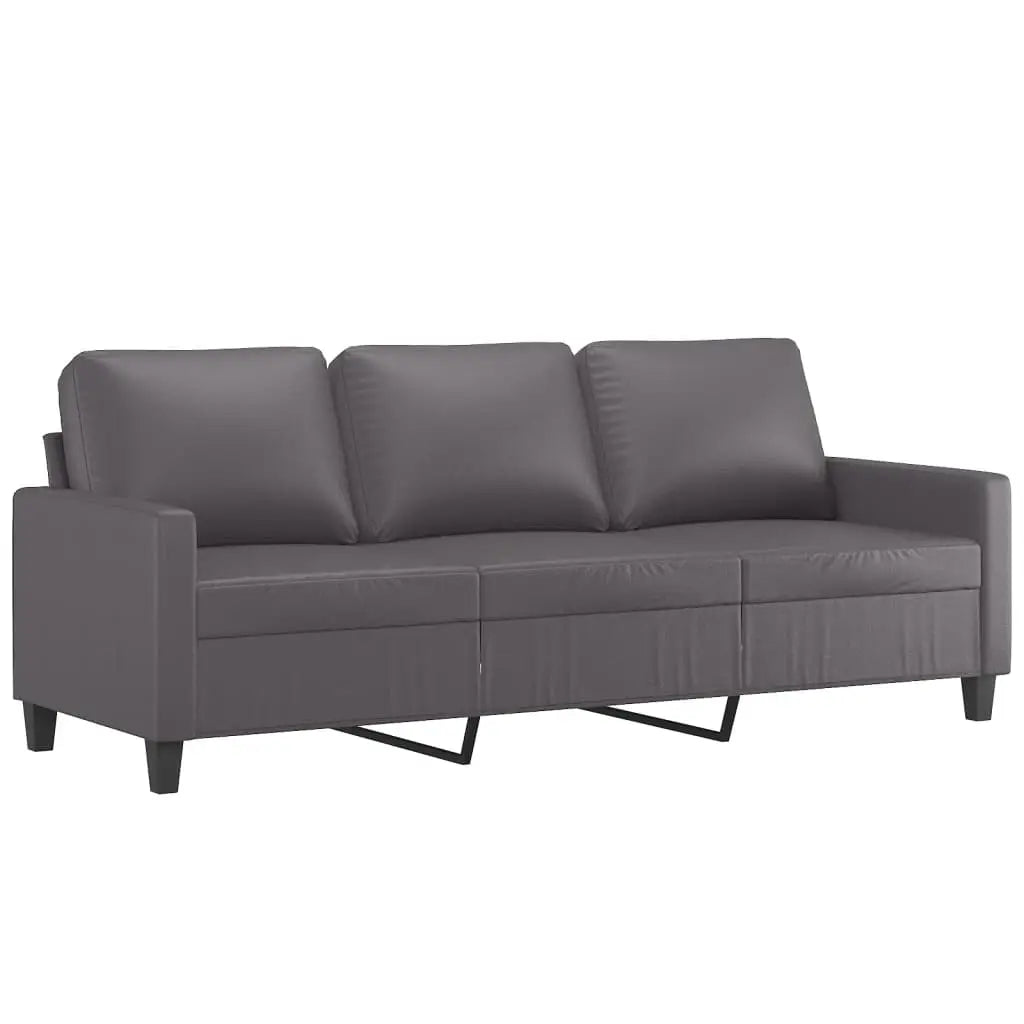 Ensemble de canapés 2 pcs avec coussins Gris Similicuir - XIOS