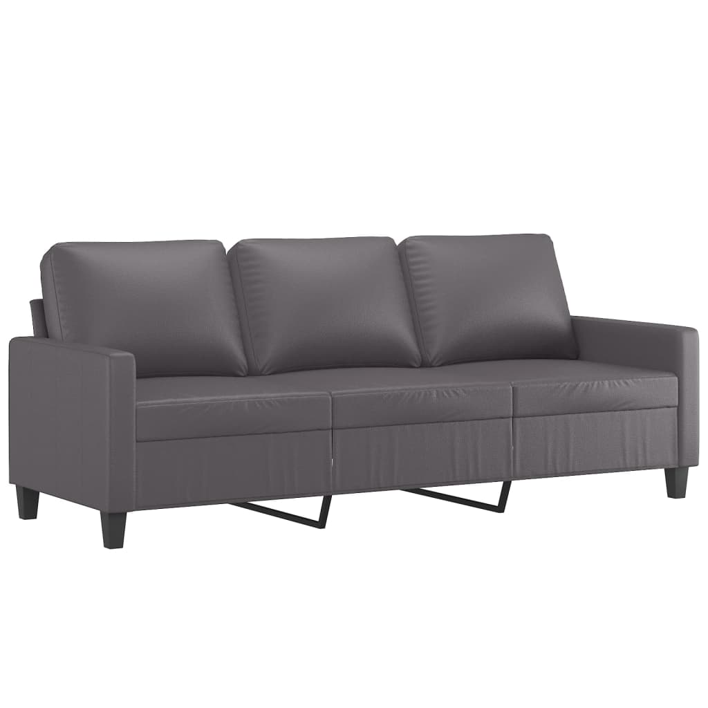 Ensemble de canapés 3 pcs avec coussins Gris Similicuir - XIOS