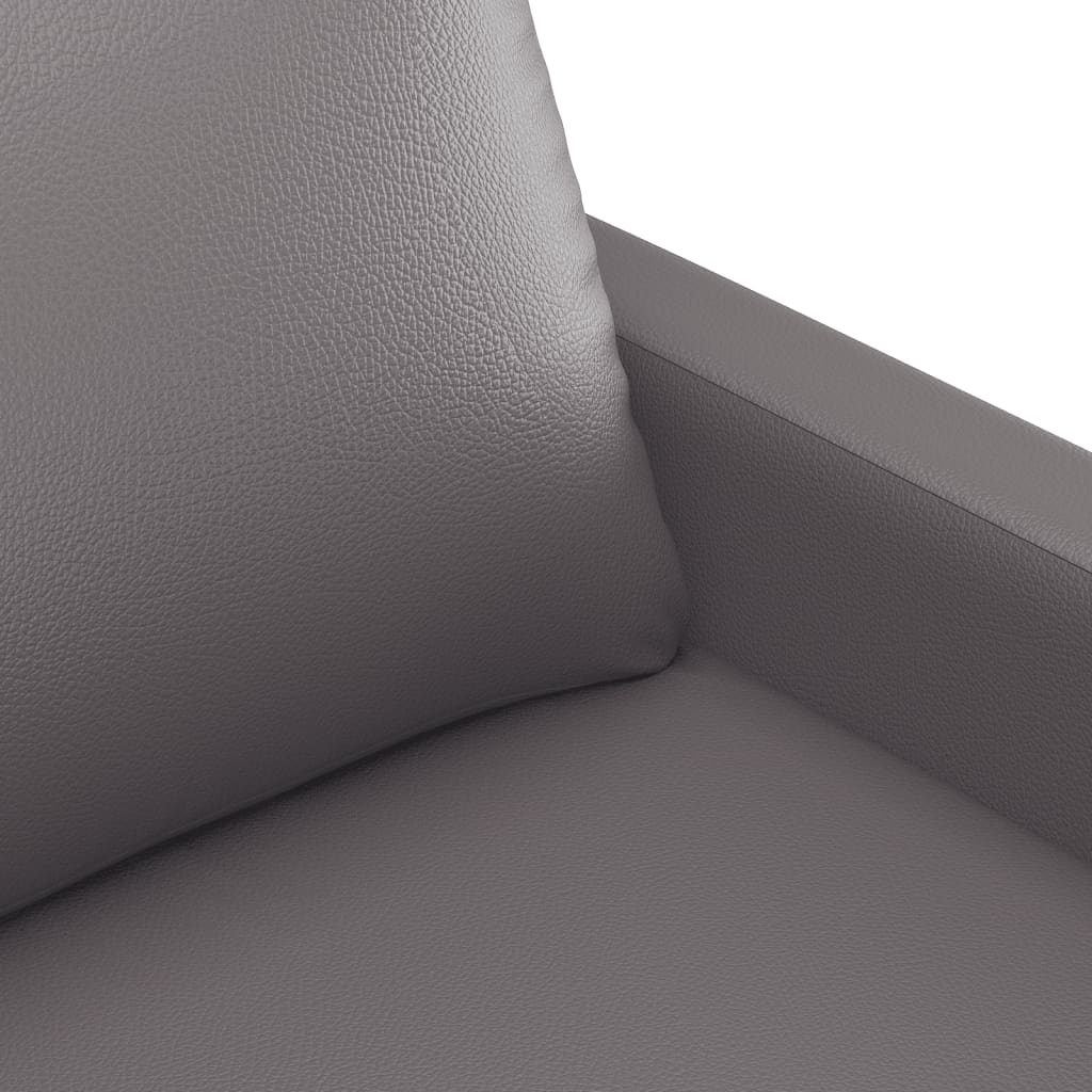 Ensemble de canapés 3 pcs avec coussins Gris Similicuir - XIOS