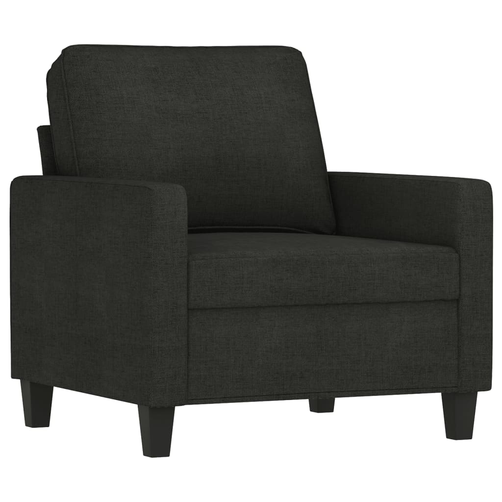 Ensemble de canapés 3 pcs avec coussins Noir Tissu - XIOS