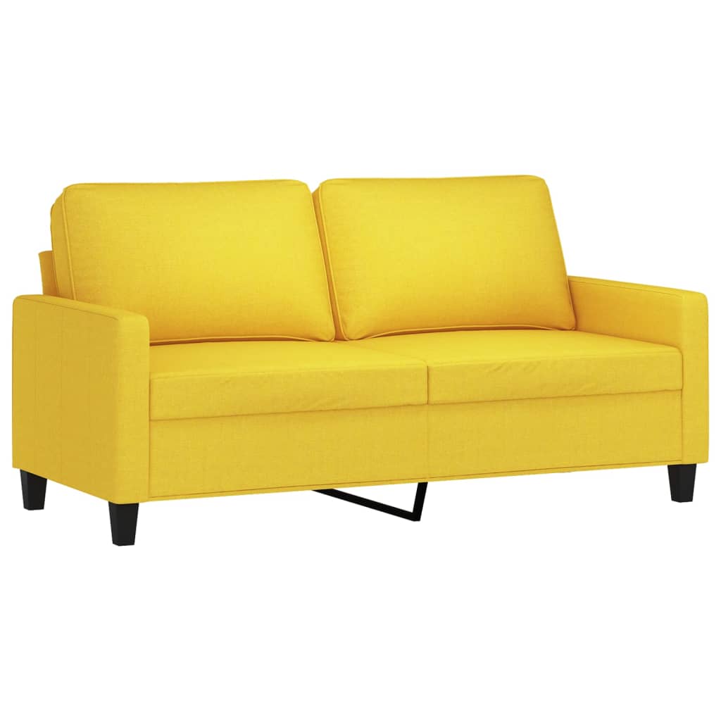 Ensemble de canapés 2 pcs avec coussins Jaune clair Tissu - XIOS