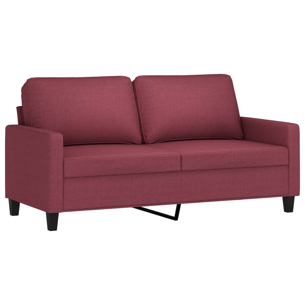 Ensemble de canapés 3 pcs avec coussins Rouge bordeaux Tissu - XIOS
