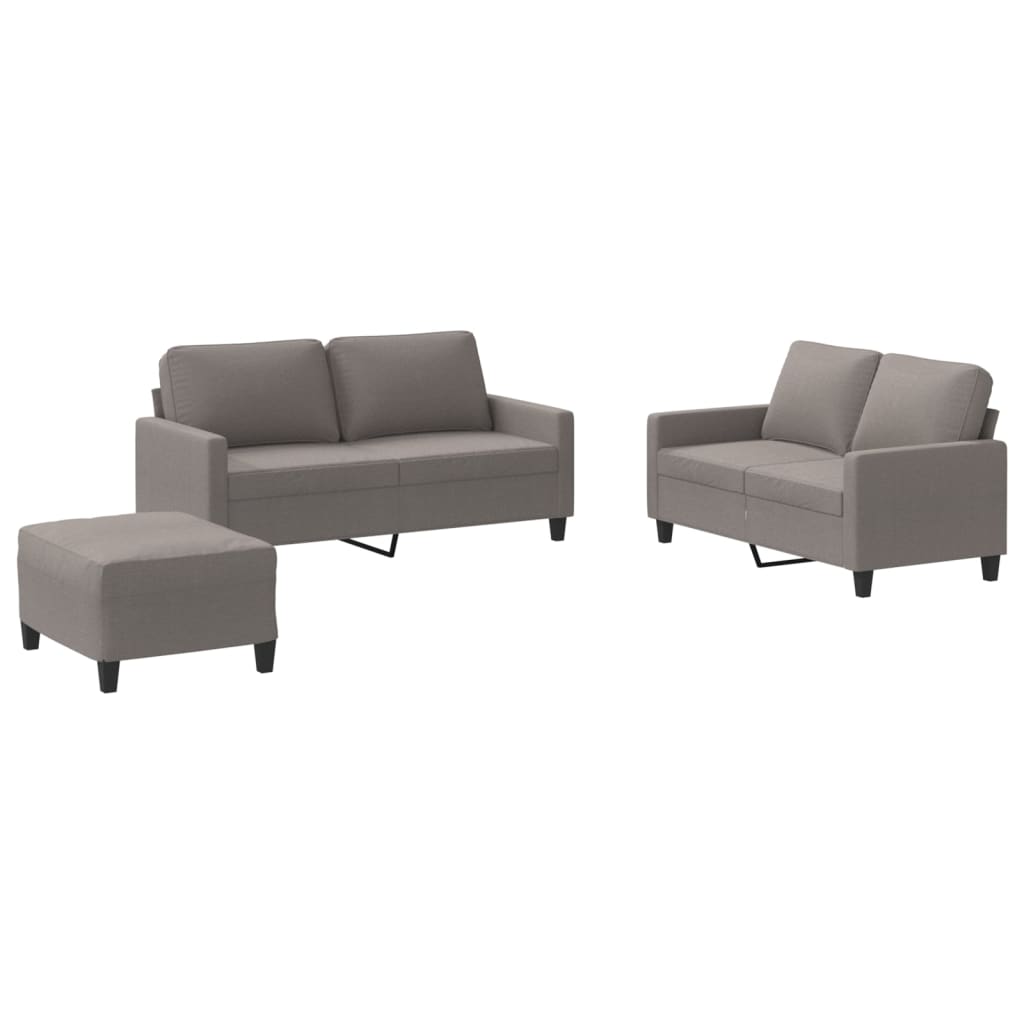 Ensemble de canapés 3 pcs avec coussins Taupe Tissu - XIOS