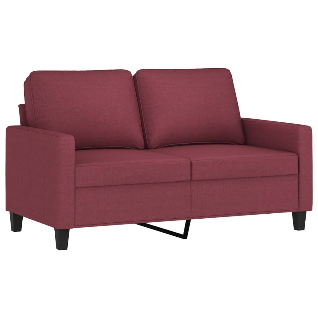 Ensemble de canapés 2 pcs avec coussins Rouge bordeaux Tissu - XIOS