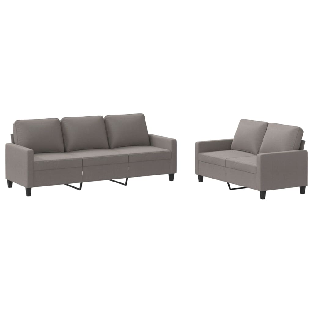 Ensemble de canapés 2 pcs avec coussins Taupe Tissu - XIOS