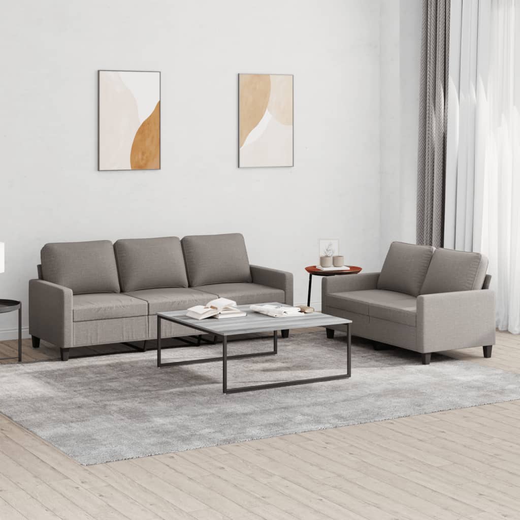 Ensemble de canapés 2 pcs avec coussins Taupe Tissu - XIOS