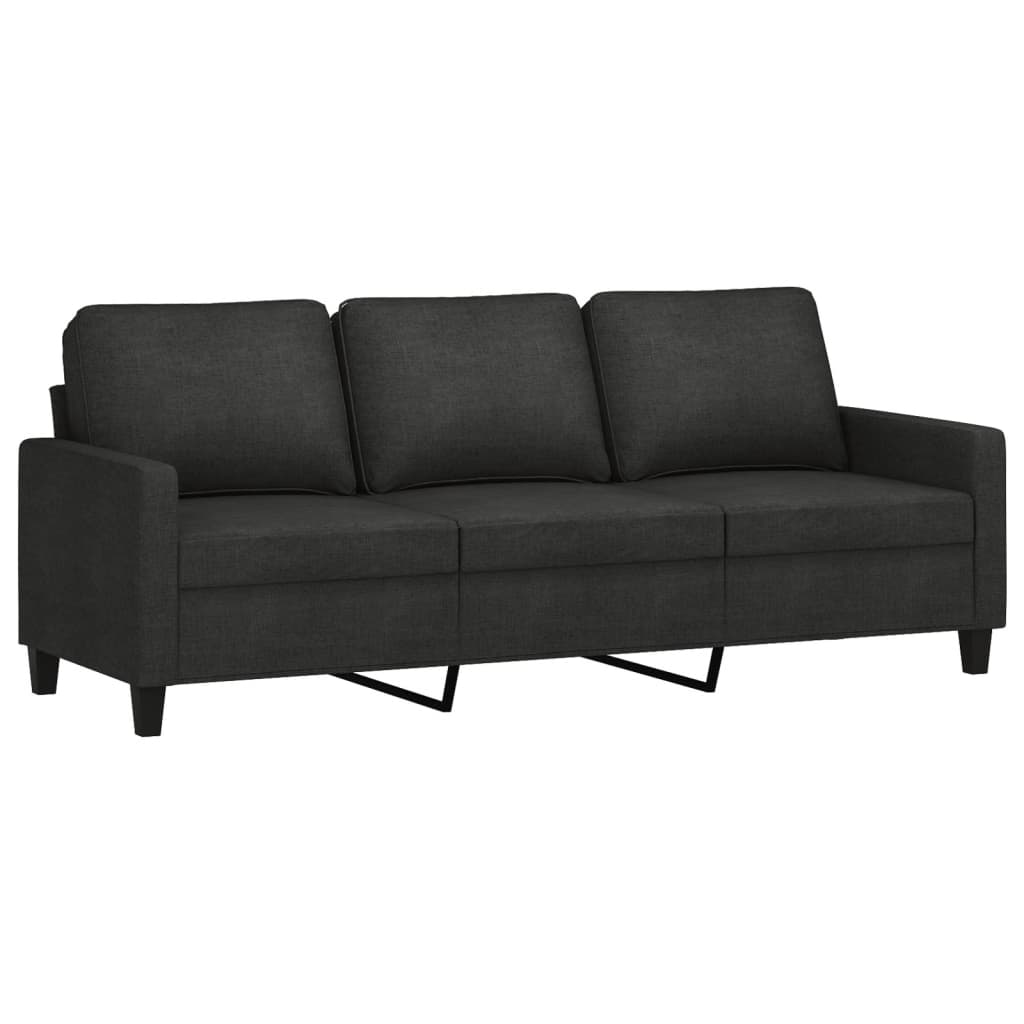 Ensemble de canapés 3 pcs avec coussins Noir Tissu - XIOS