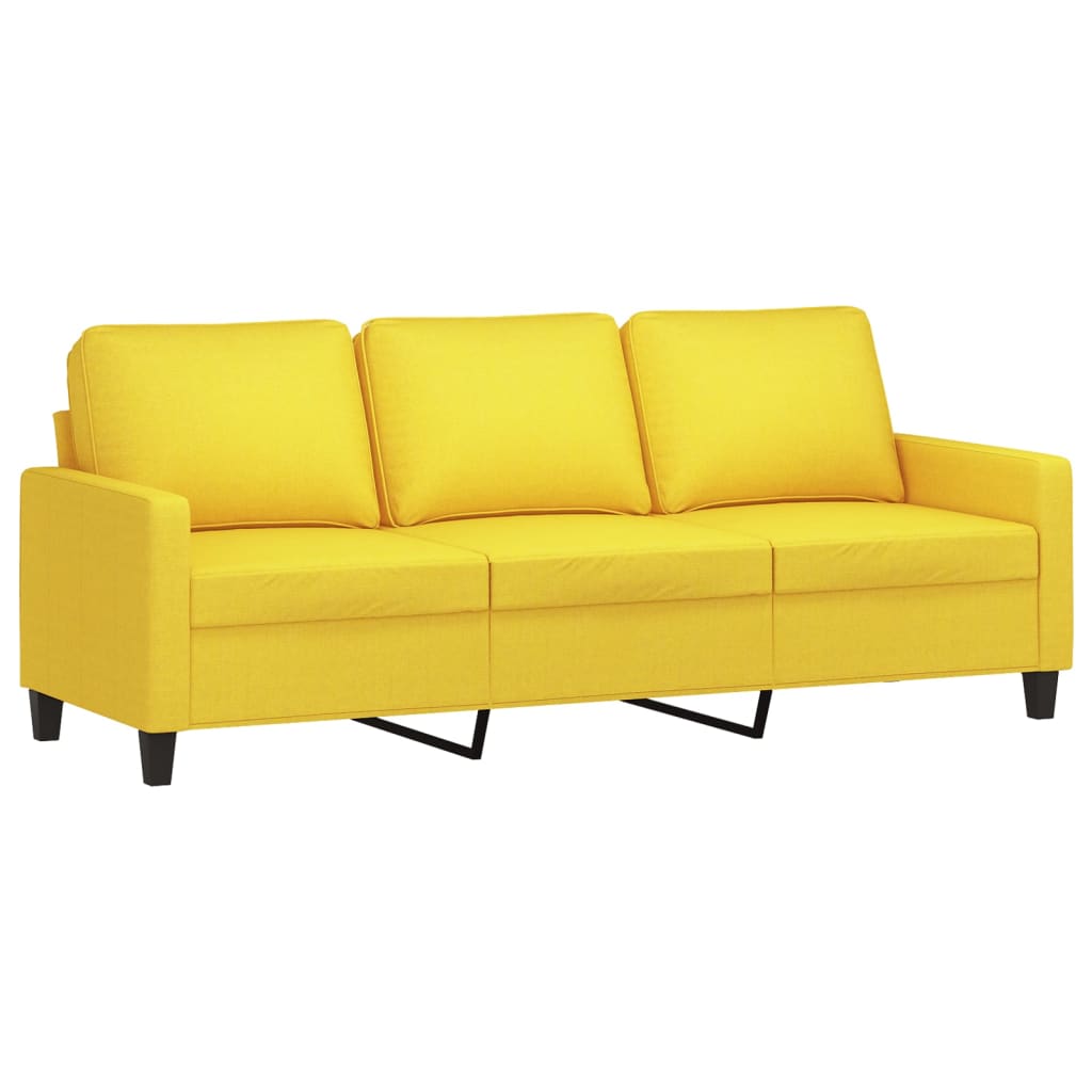 Ensemble de canapés 3 pcs avec coussins Jaune clair Tissu - XIOS