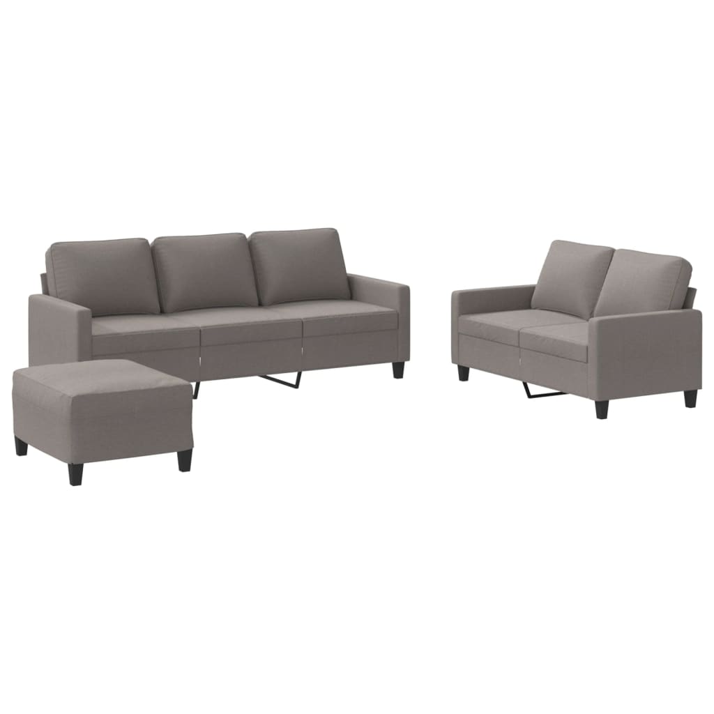 Ensemble de canapés 3 pcs avec coussins Taupe Tissu - XIOS