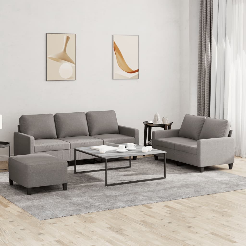 Ensemble de canapés 3 pcs avec coussins Taupe Tissu - XIOS
