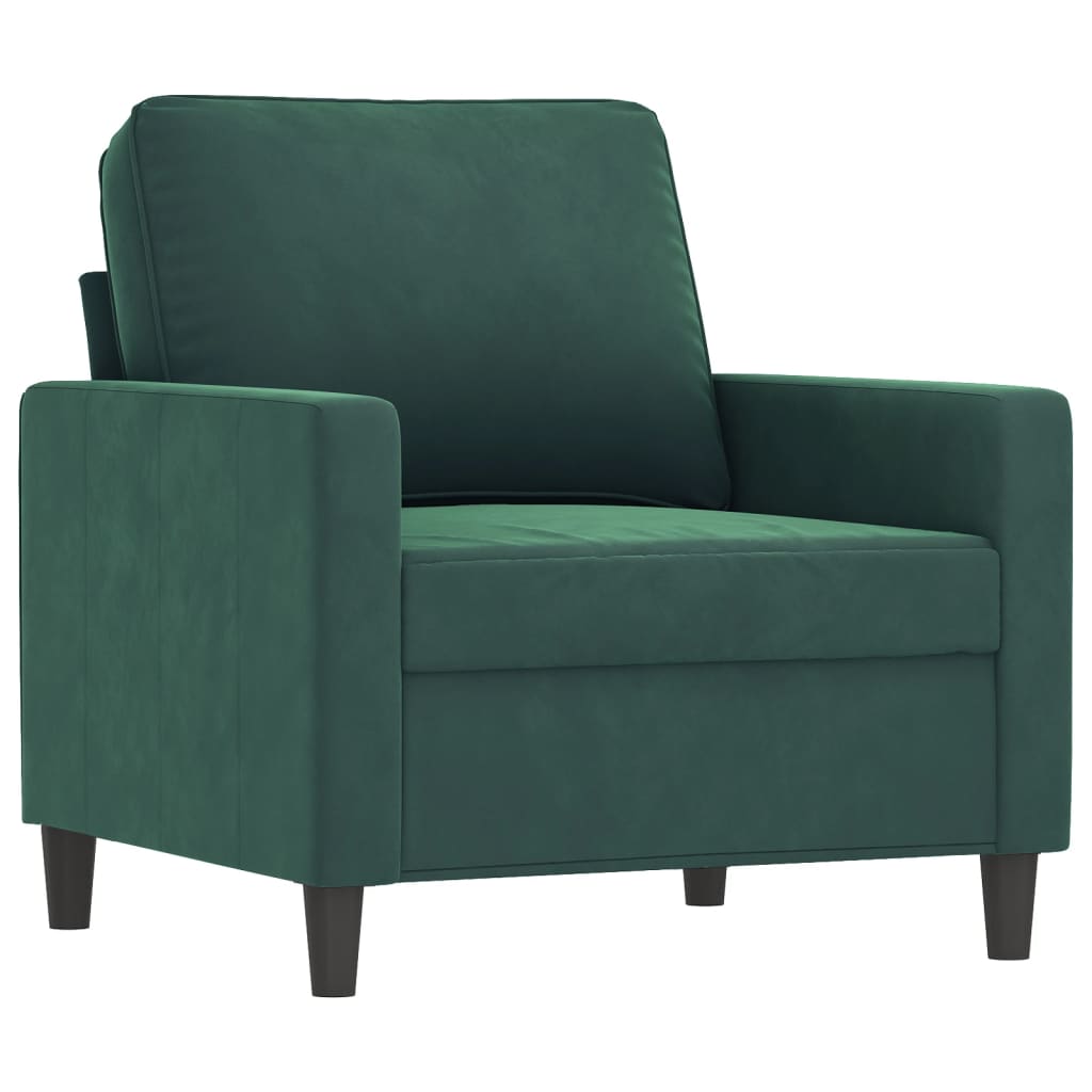 Ensemble de canapés 3 pcs avec coussins Vert foncé Velours - XIOS