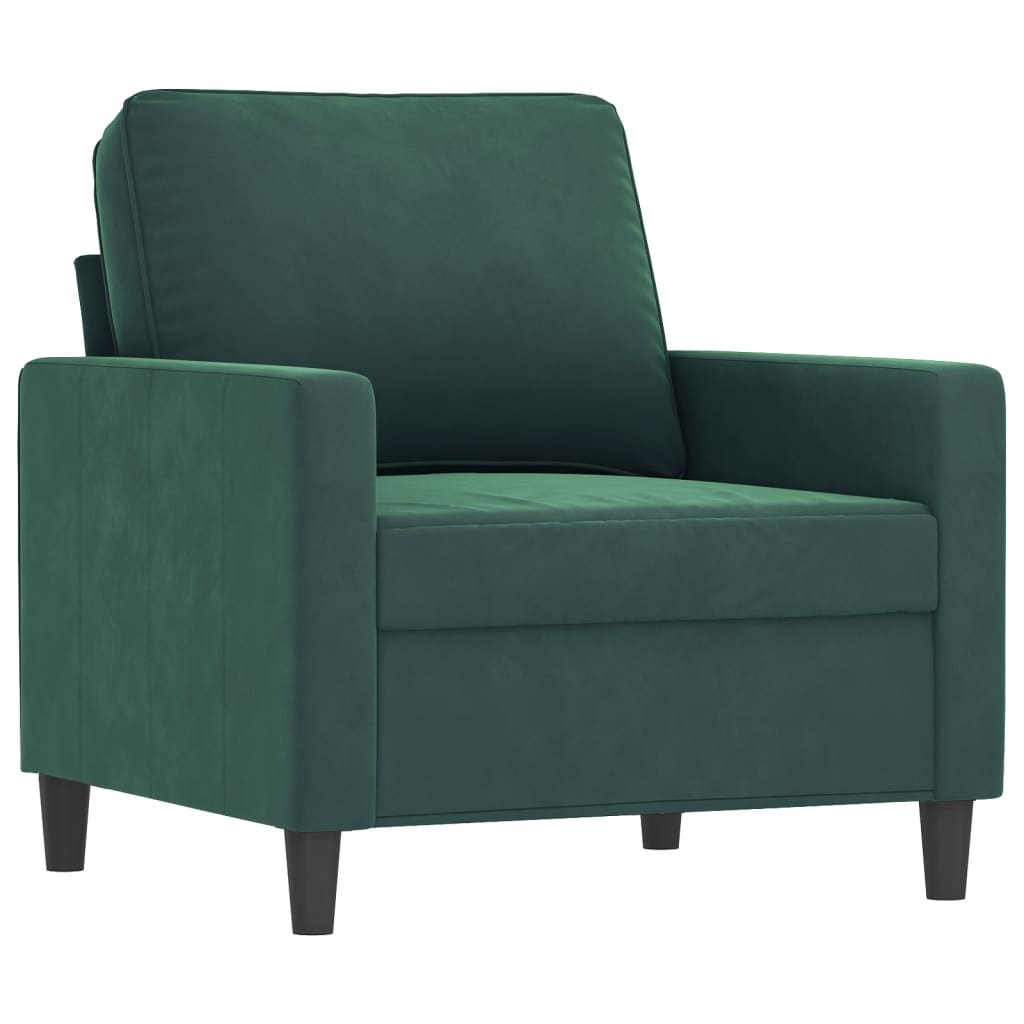Ensemble de canapés 4 pcs avec coussins Vert foncé Velours - XIOS