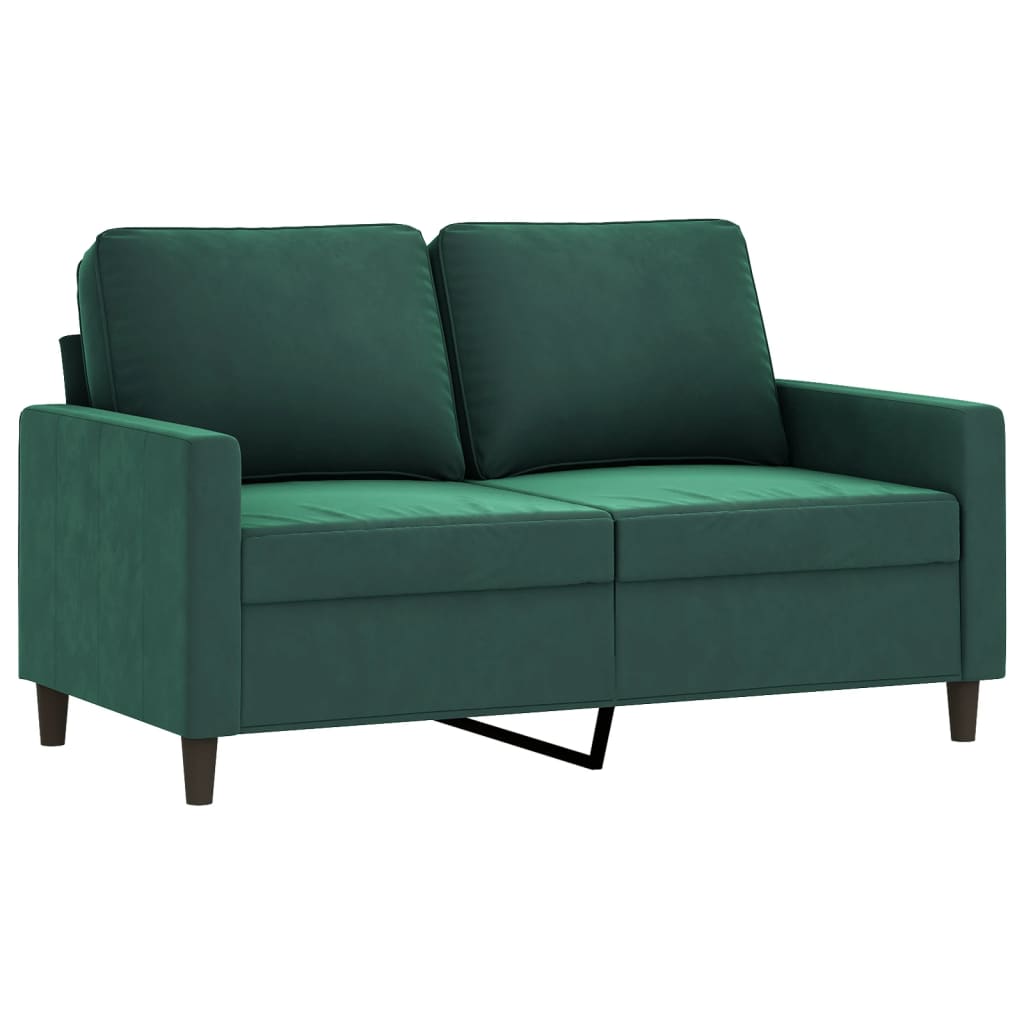 Ensemble de canapés 2 pcs avec coussins Vert foncé Velours - XIOS