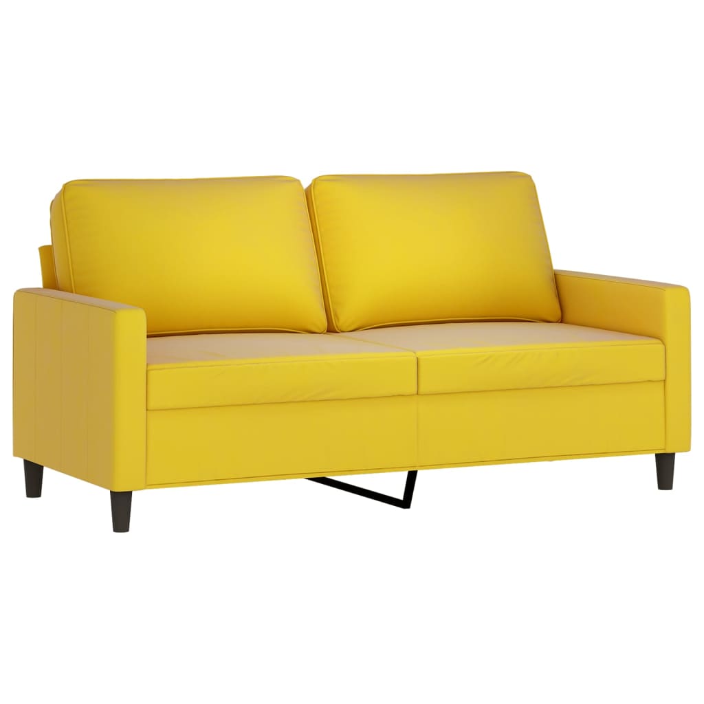 Ensemble de canapés 2 pcs avec coussins Jaune Velours - XIOS