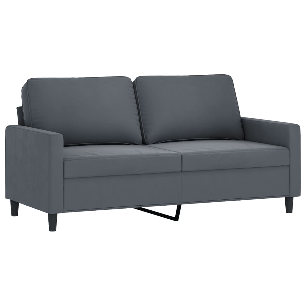 Ensemble de canapés 3 pcs avec coussins Gris foncé Velours - XIOS