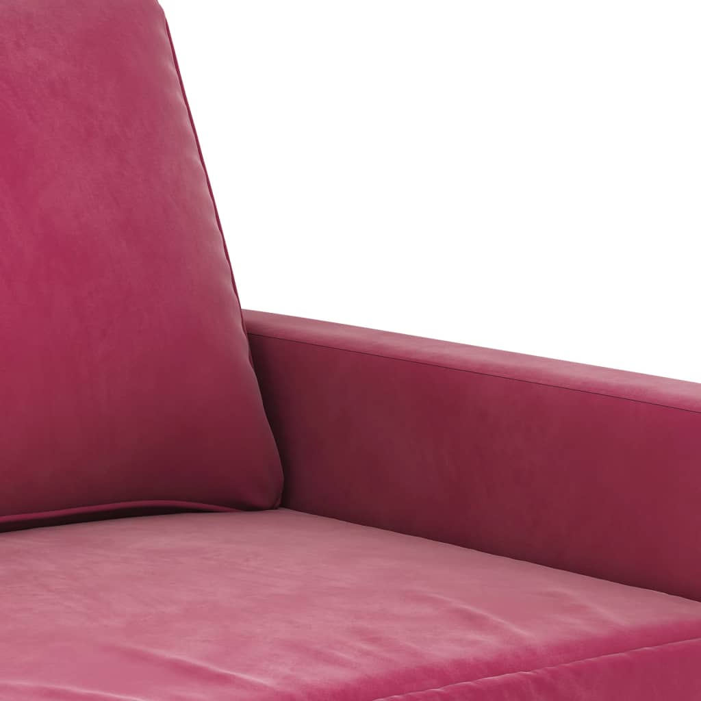 Ensemble de canapés 3 pcs avec coussins Rouge bordeaux Velours - XIOS