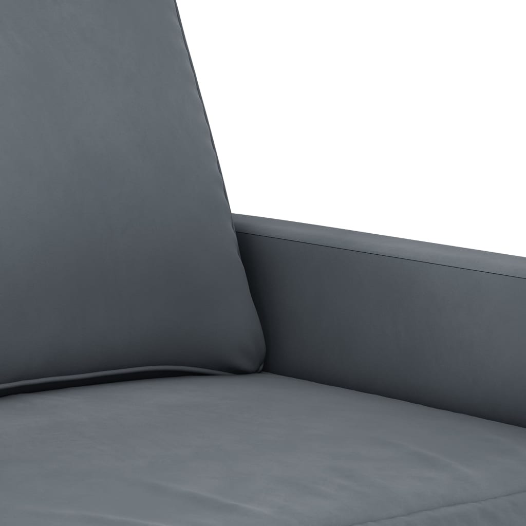 Ensemble de canapés 2 pcs avec coussins Gris foncé Velours - XIOS