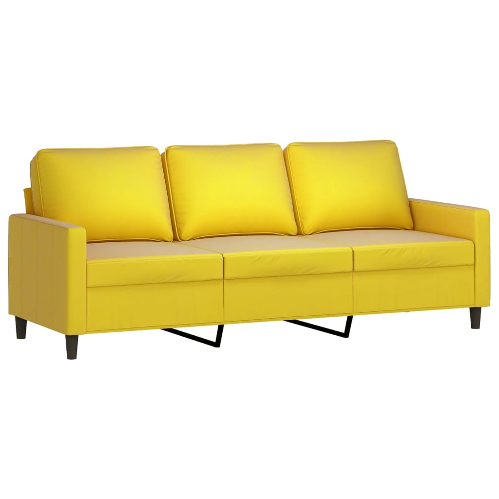 Ensemble de canapés 3 pcs avec coussins Jaune Velours - XIOS
