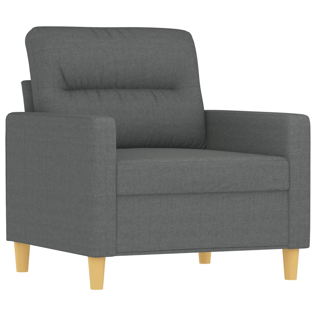 Ensemble de canapés 3 pcs avec coussins Gris foncé Tissu - XIOS