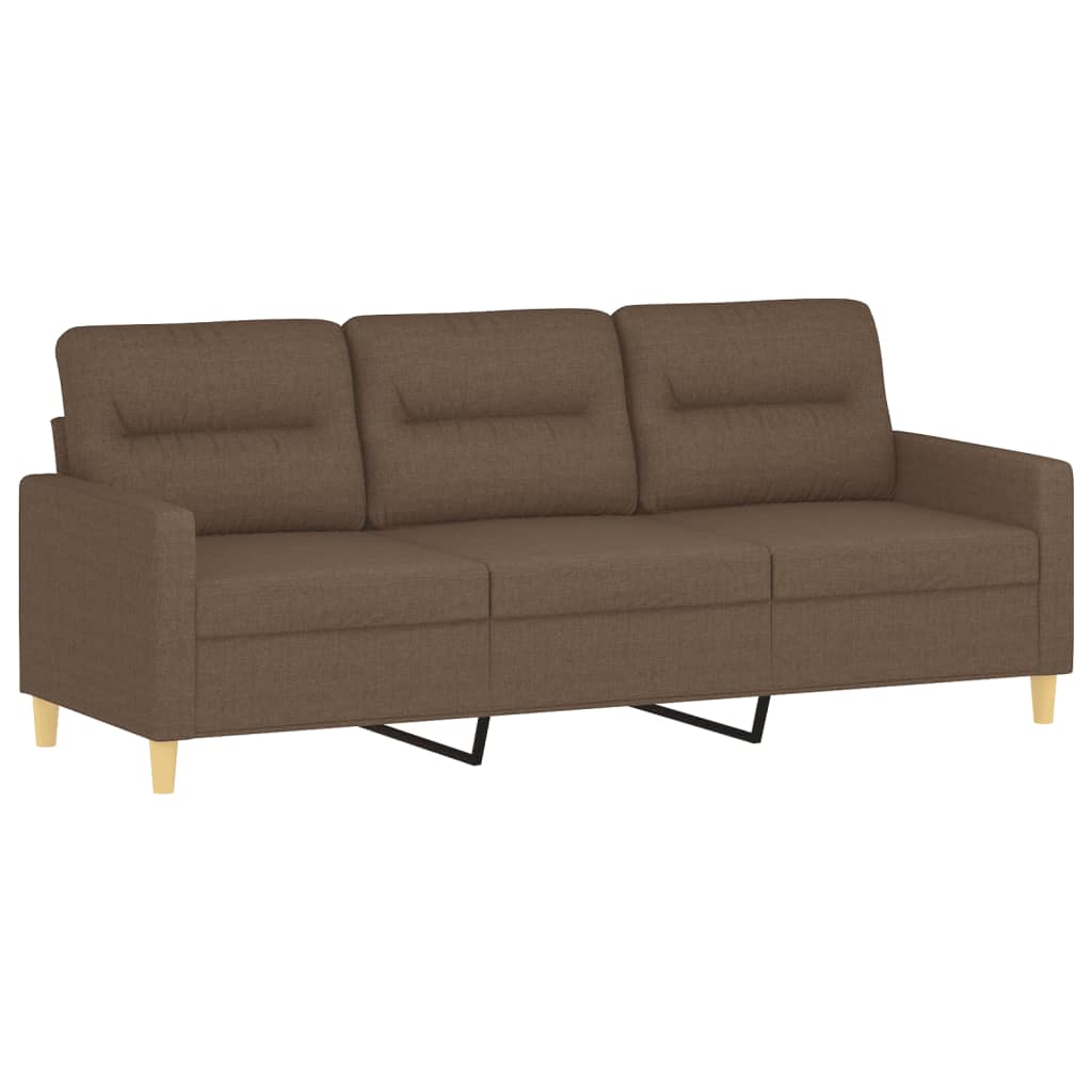 Ensemble de canapés 3 pcs avec coussins Marron Tissu - XIOS