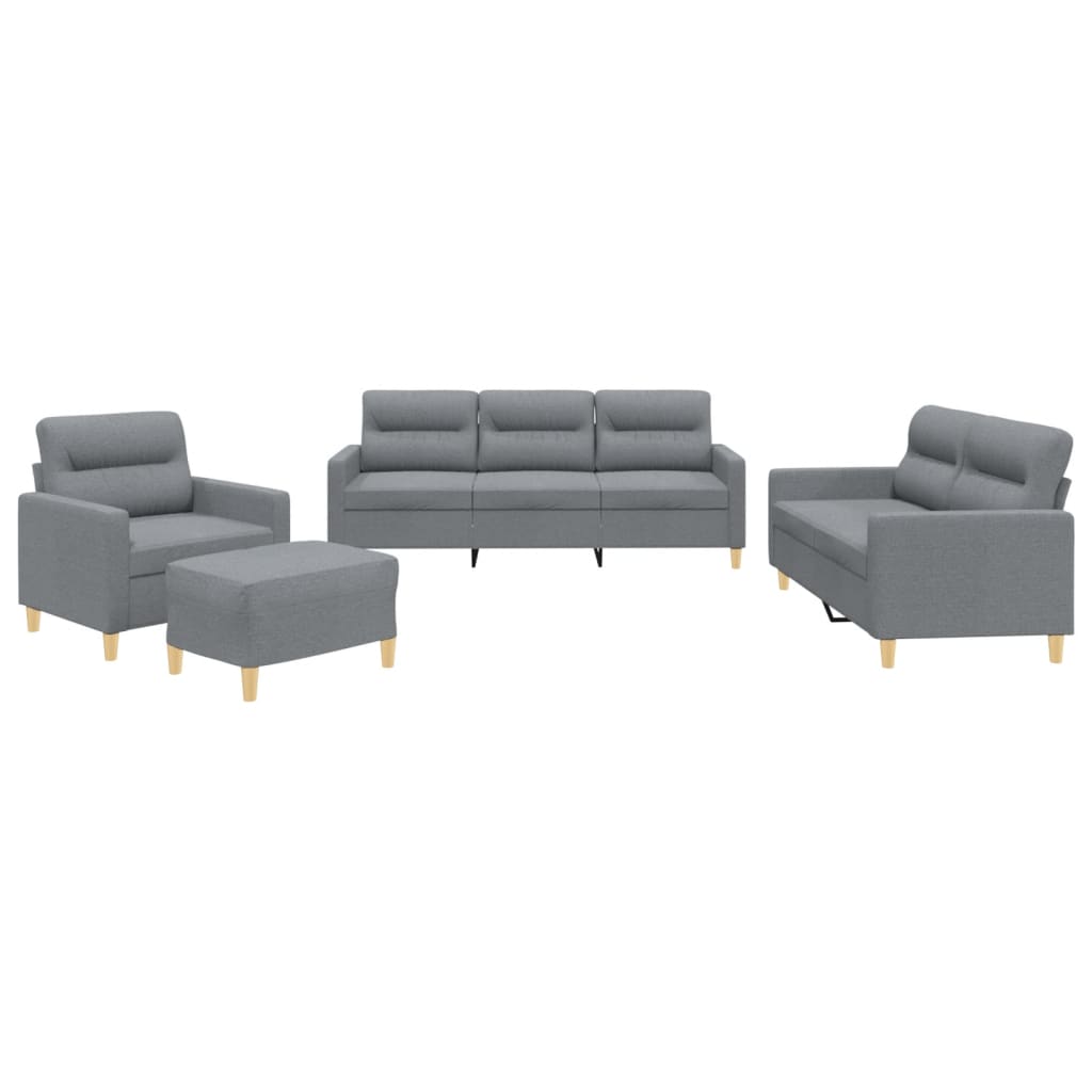 Ensemble de canapés 4 pcs avec coussins Gris clair Tissu - XIOS