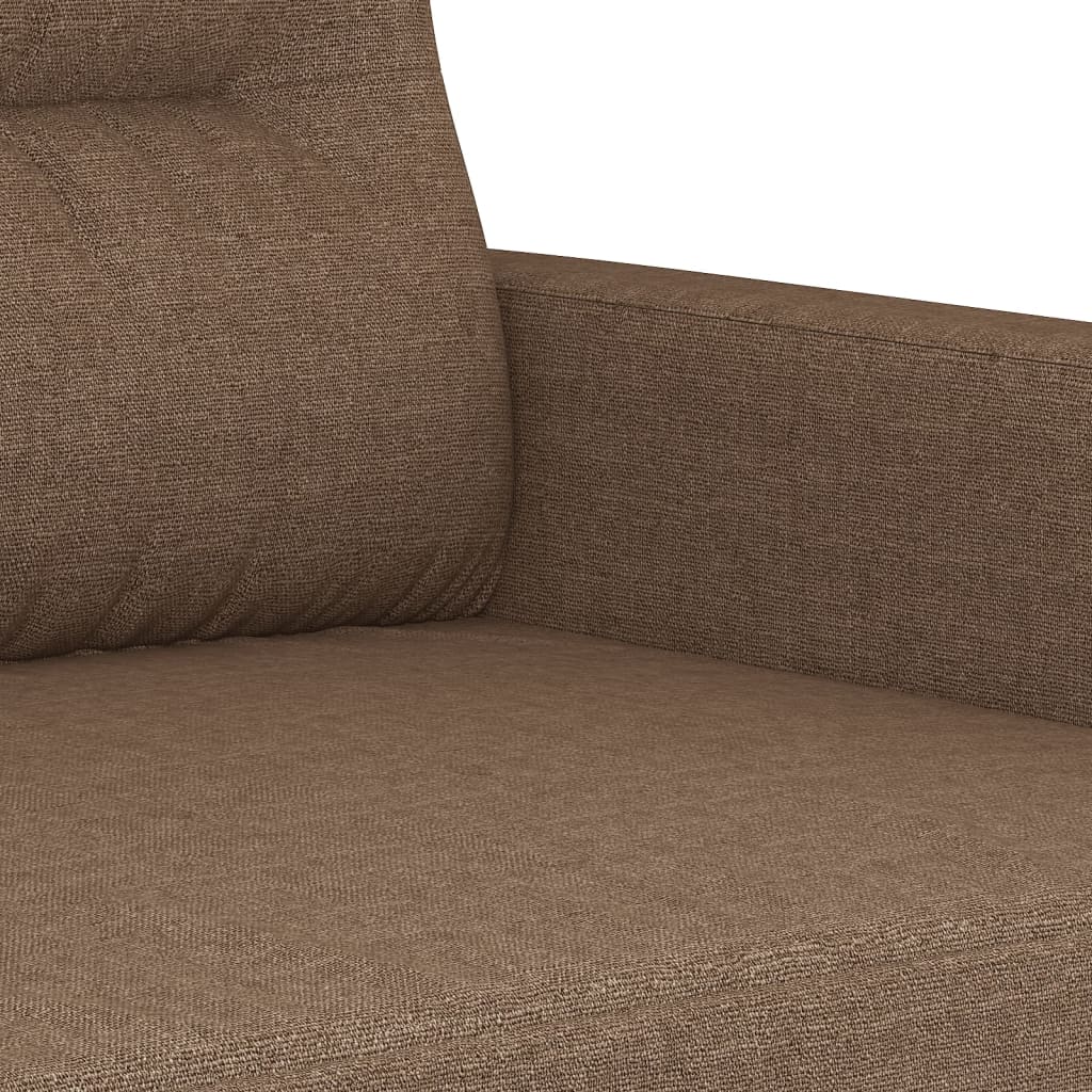 Ensemble de canapés 3 pcs avec coussins marron tissu
