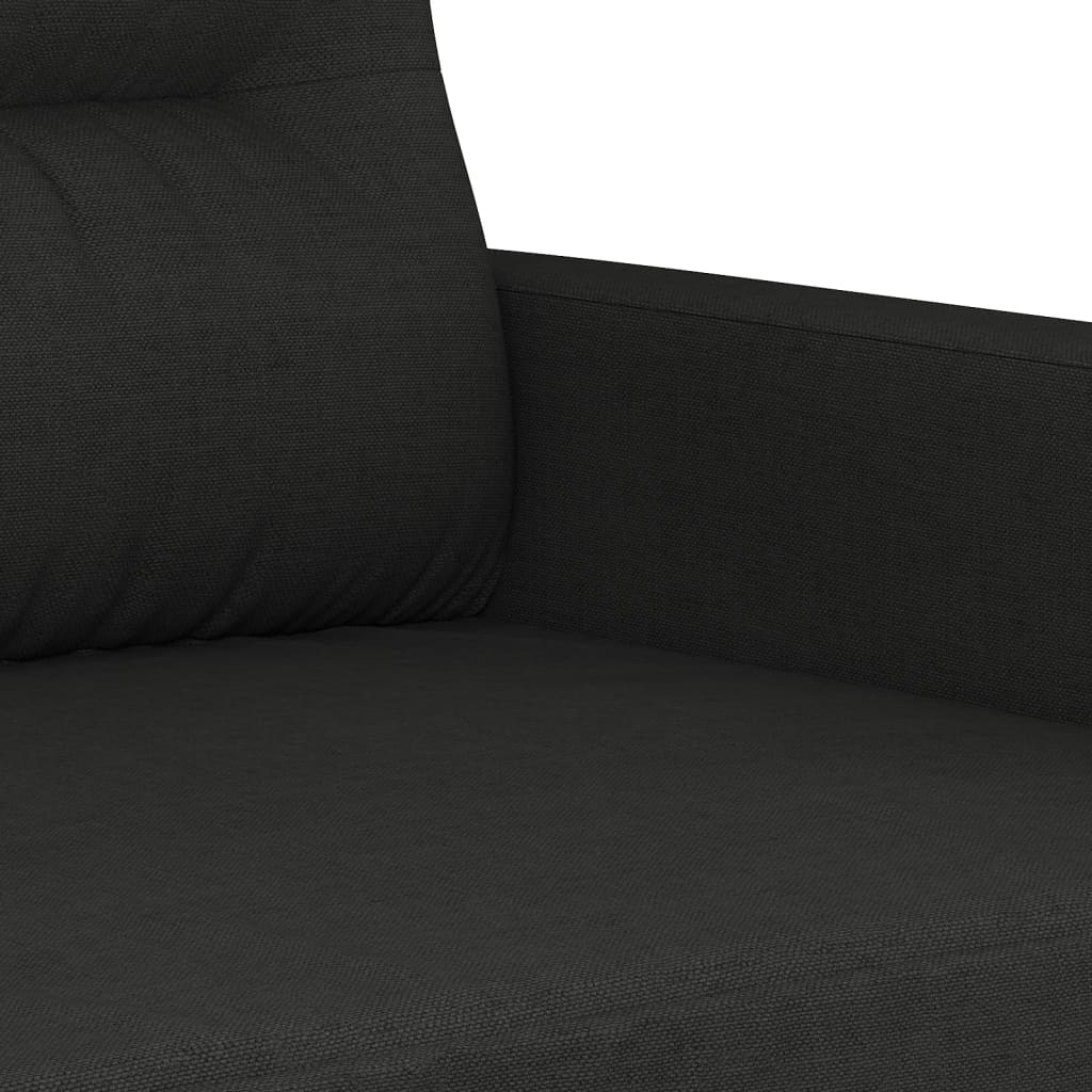 Ensemble de canapés 3 pcs avec coussins noir tissu - XIOS