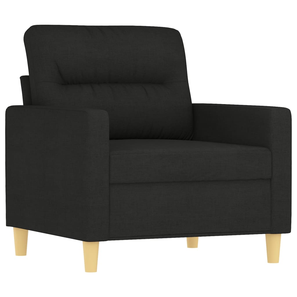 Ensemble de canapés 4 pcs avec coussins noir tissu - XIOS