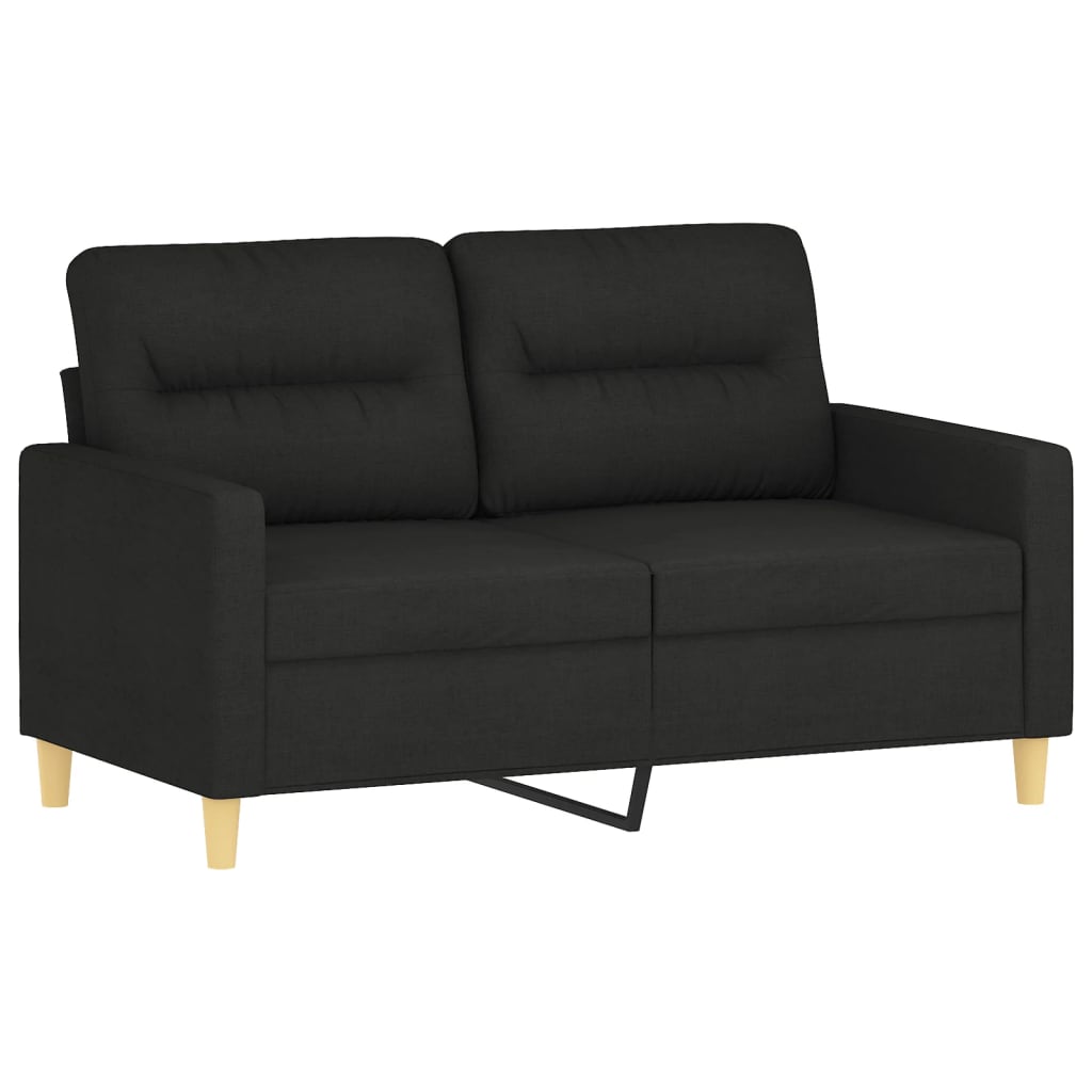 Ensemble de canapés 2 pcs avec coussins Noir Tissu - XIOS