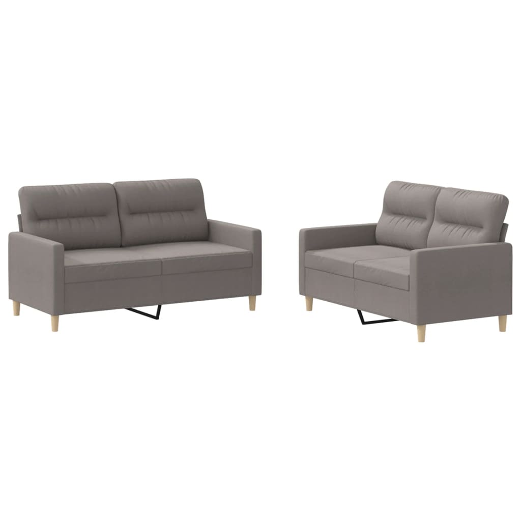 Ensemble de canapés 2 pcs avec coussins Taupe Tissu - XIOS