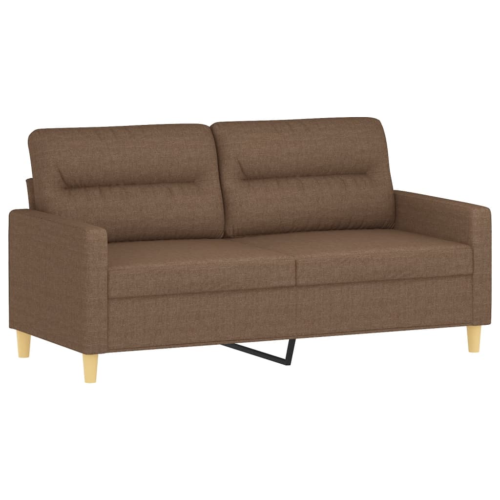 Ensemble de canapés 2 pcs avec coussins marron tissu - XIOS