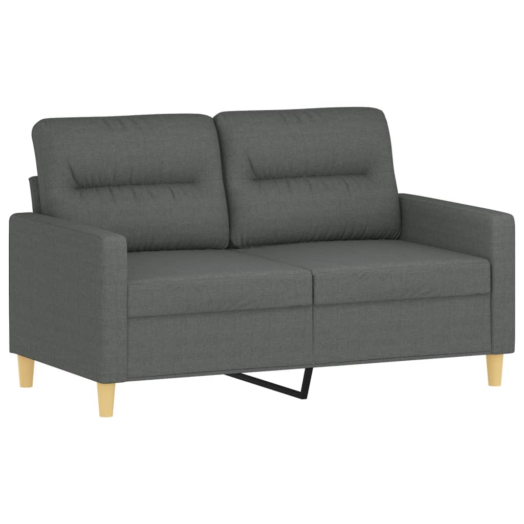 Ensemble de canapés 2 pcs avec coussins Gris foncé Tissu - XIOS