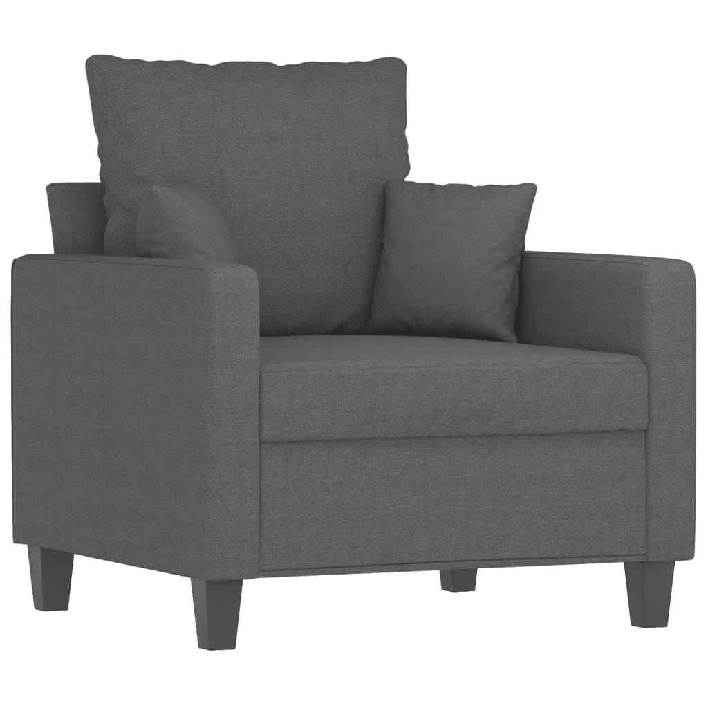 Ensemble de canapés 3 pcs coussins gris foncé tissu - XIOS