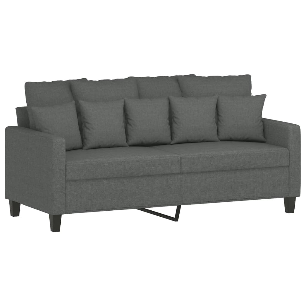 Ensemble de canapés 2 pcs avec coussins Gris foncé Tissu - XIOS