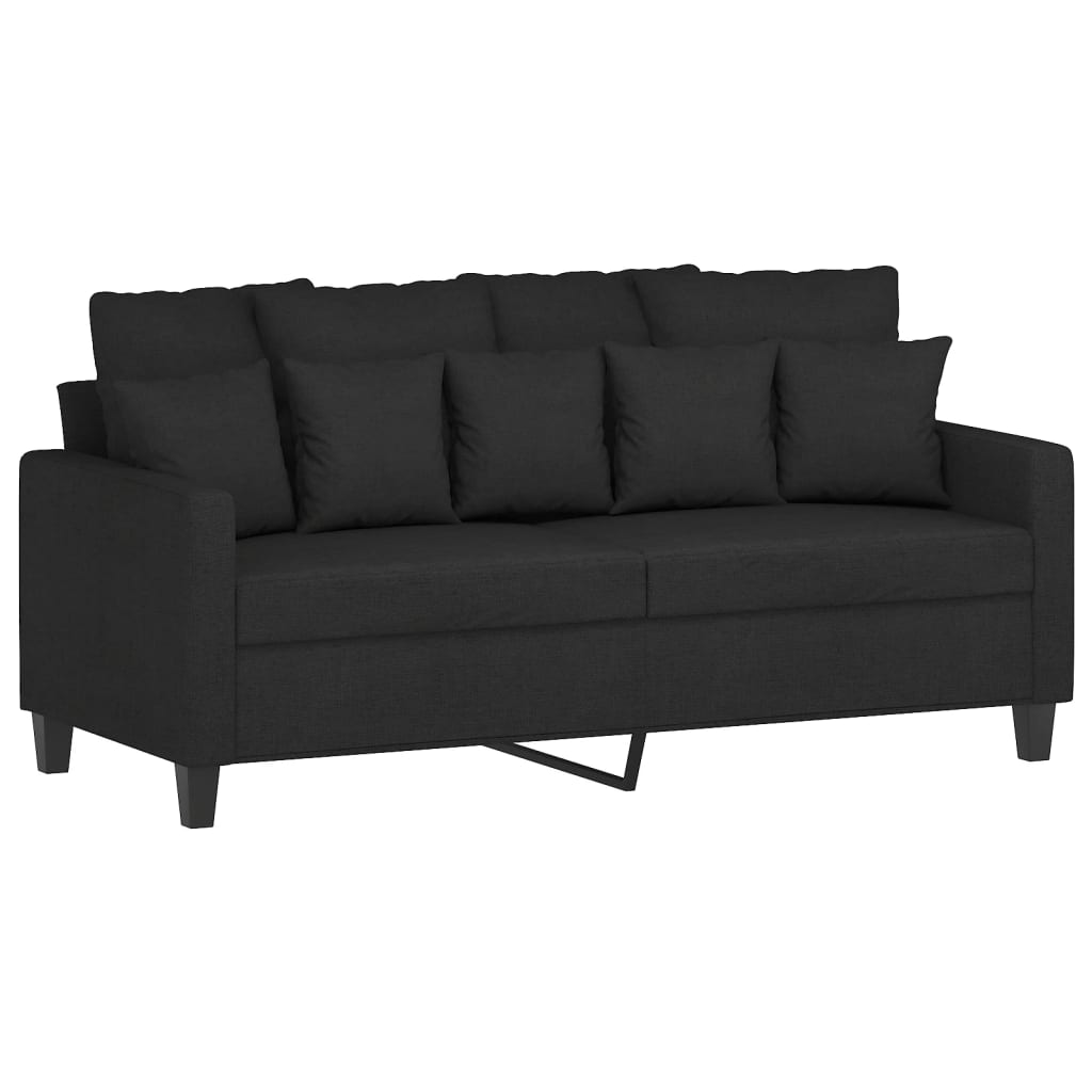 Ensemble de canapés 2 pcs avec coussins Noir Tissu - XIOS