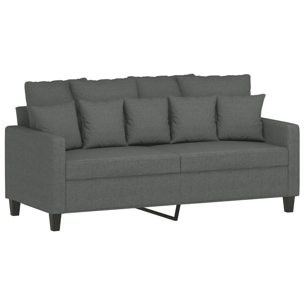 Ensemble de canapés 3 pcs avec coussins Gris foncé Tissu - XIOS