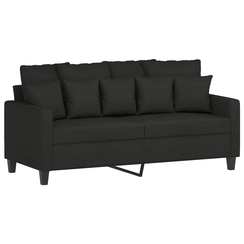 Ensemble de canapés 3 pcs avec coussins Noir Tissu - XIOS