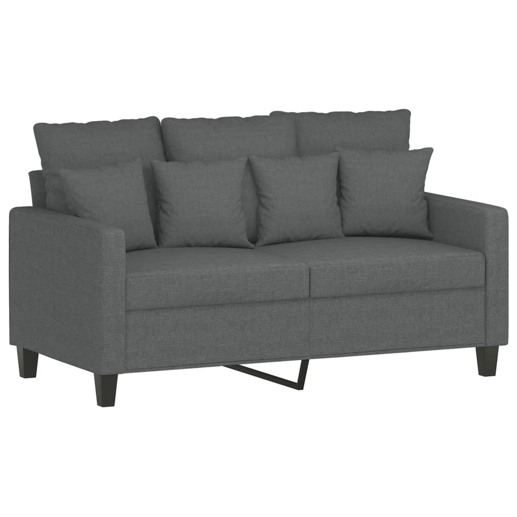 Ensemble de canapés 2 pcs avec coussins Gris foncé Tissu - XIOS