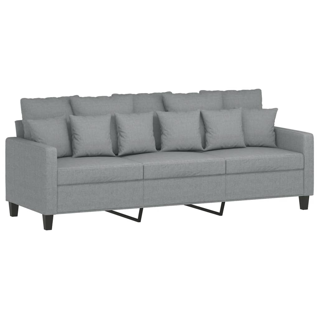 Ensemble de canapés 3 pcs avec coussins Gris clair Tissu - XIOS