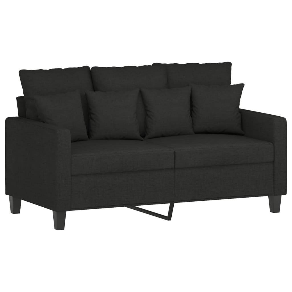 Ensemble de canapés 3 pcs avec coussins Noir Tissu - XIOS