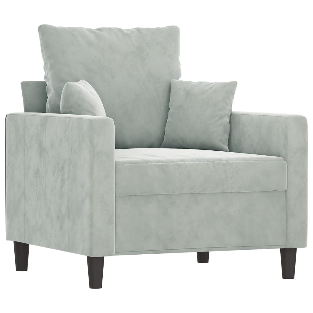 Ensemble de canapés 4 pcs avec coussins Gris clair Velours - XIOS