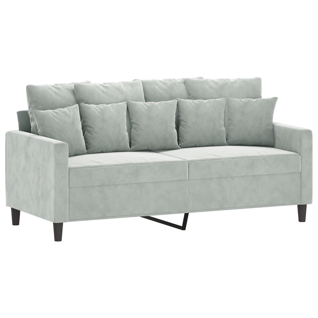 Ensemble de canapés 2 pcs avec coussins Gris clair Velours - XIOS
