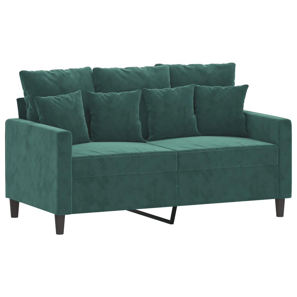 Ensemble de canapés 2 pcs avec coussins Vert foncé Velours - XIOS