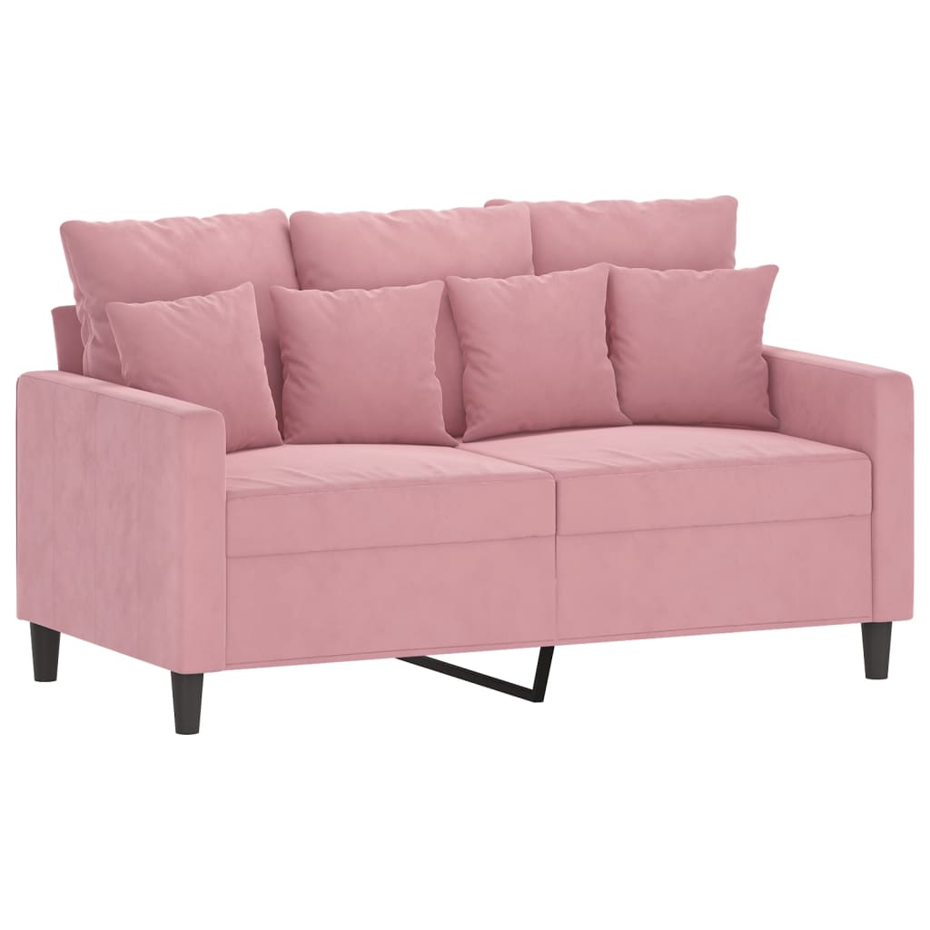 Ensemble de canapés 2 pcs avec coussins Rose Velours - XIOS