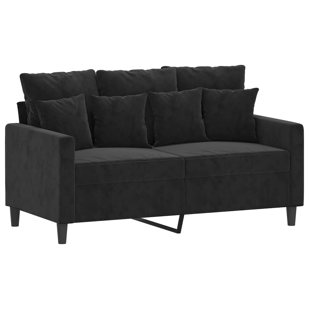 Ensemble de canapés 2 pcs avec coussins Noir Velours - XIOS