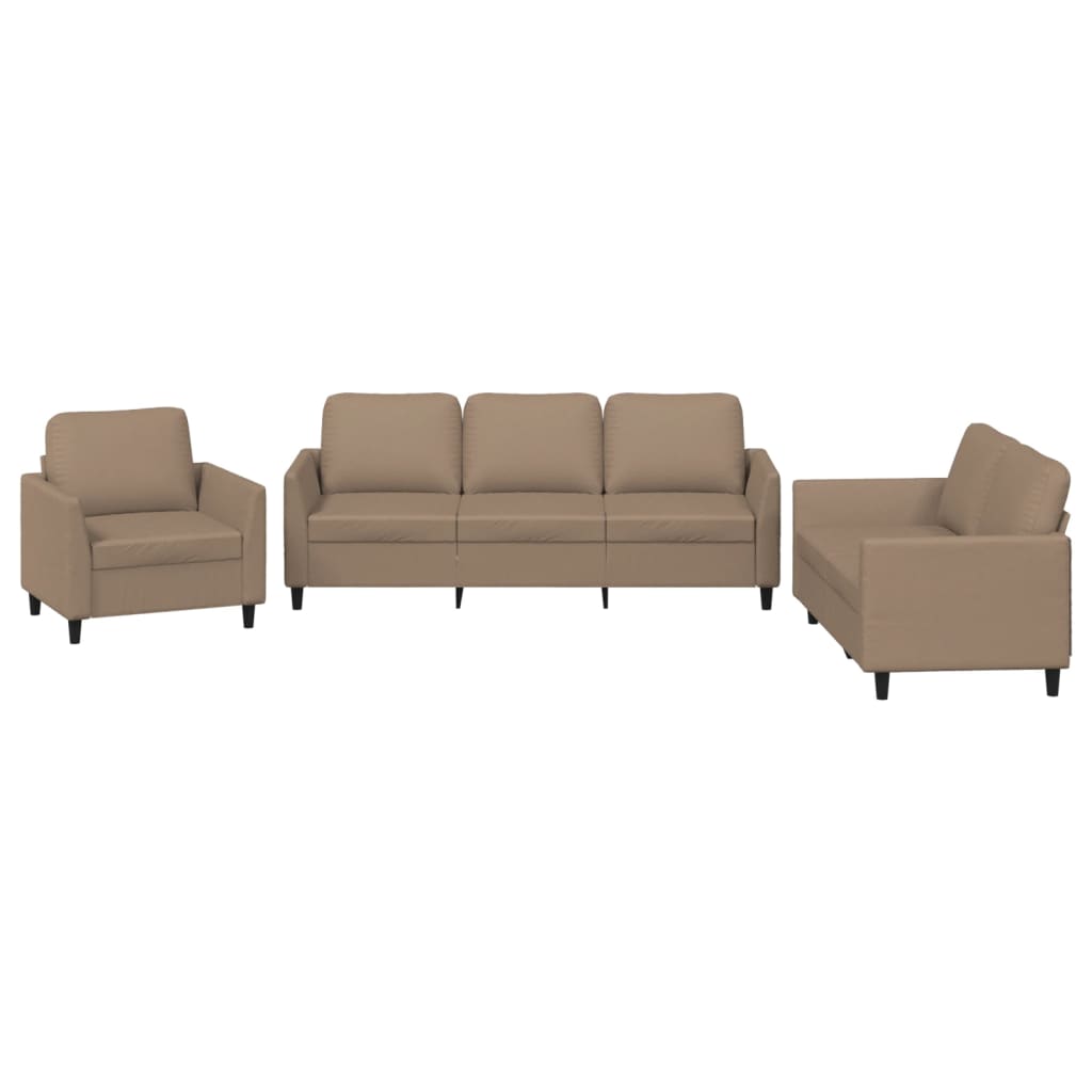 Ensemble de canapés 3 pcs avec coussins Cappuccino Similicuir - XIOS
