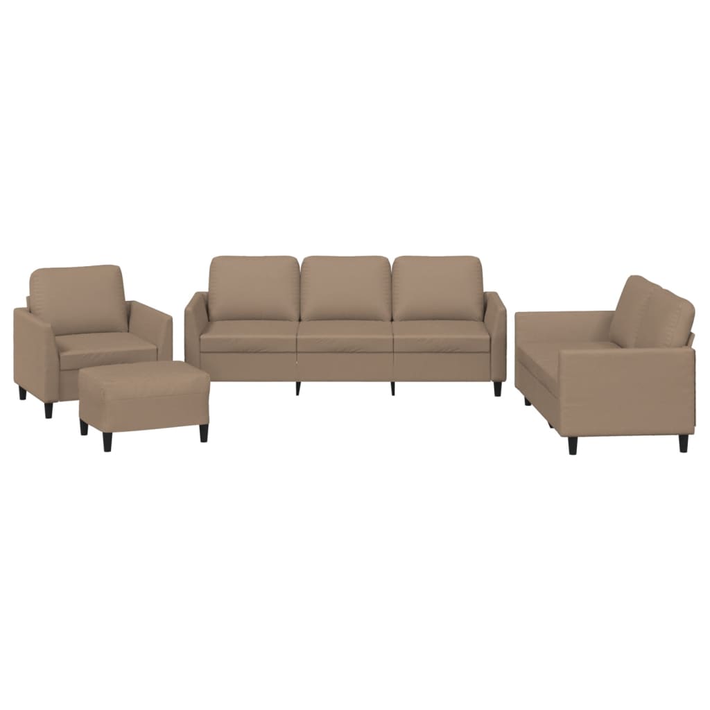 Ensemble de canapés 4 pcs avec coussins Cappuccino Similicuir - XIOS