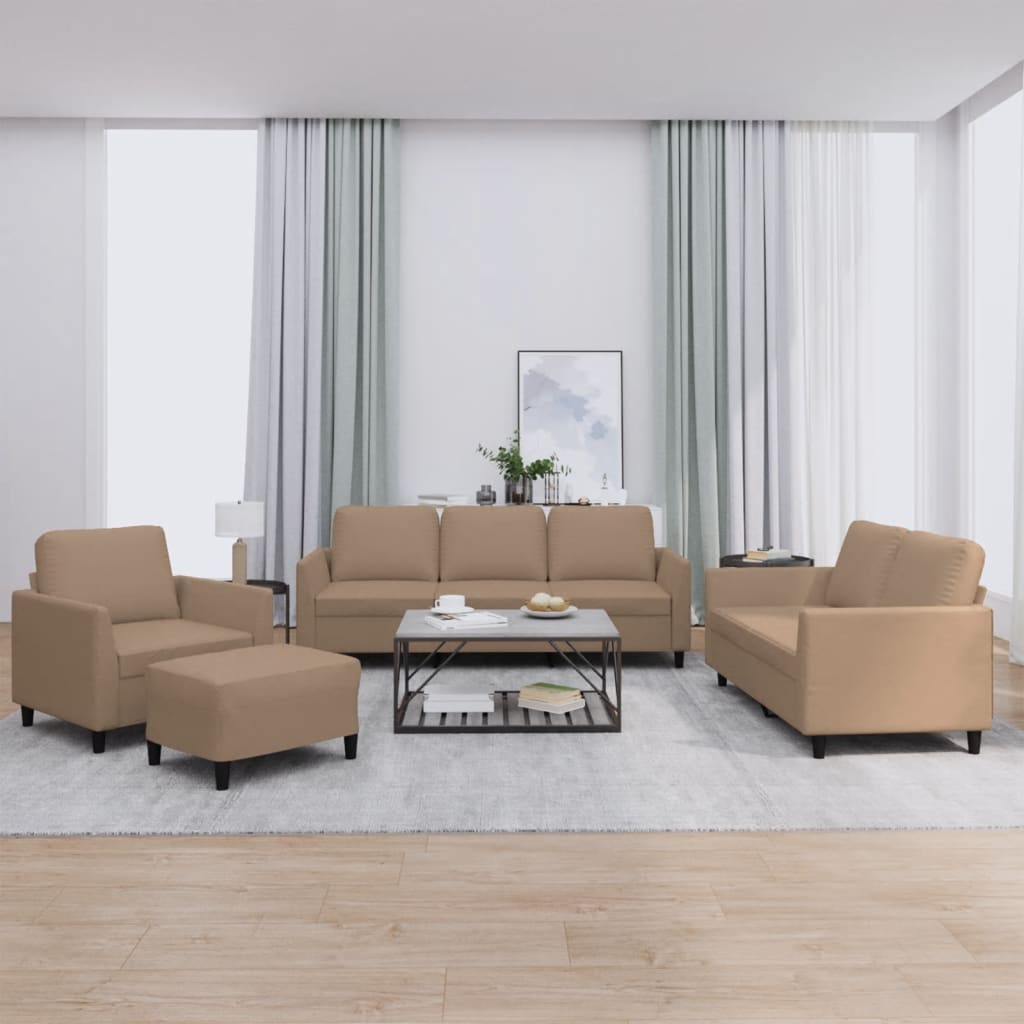 Ensemble de canapés 4 pcs avec coussins Cappuccino Similicuir - XIOS